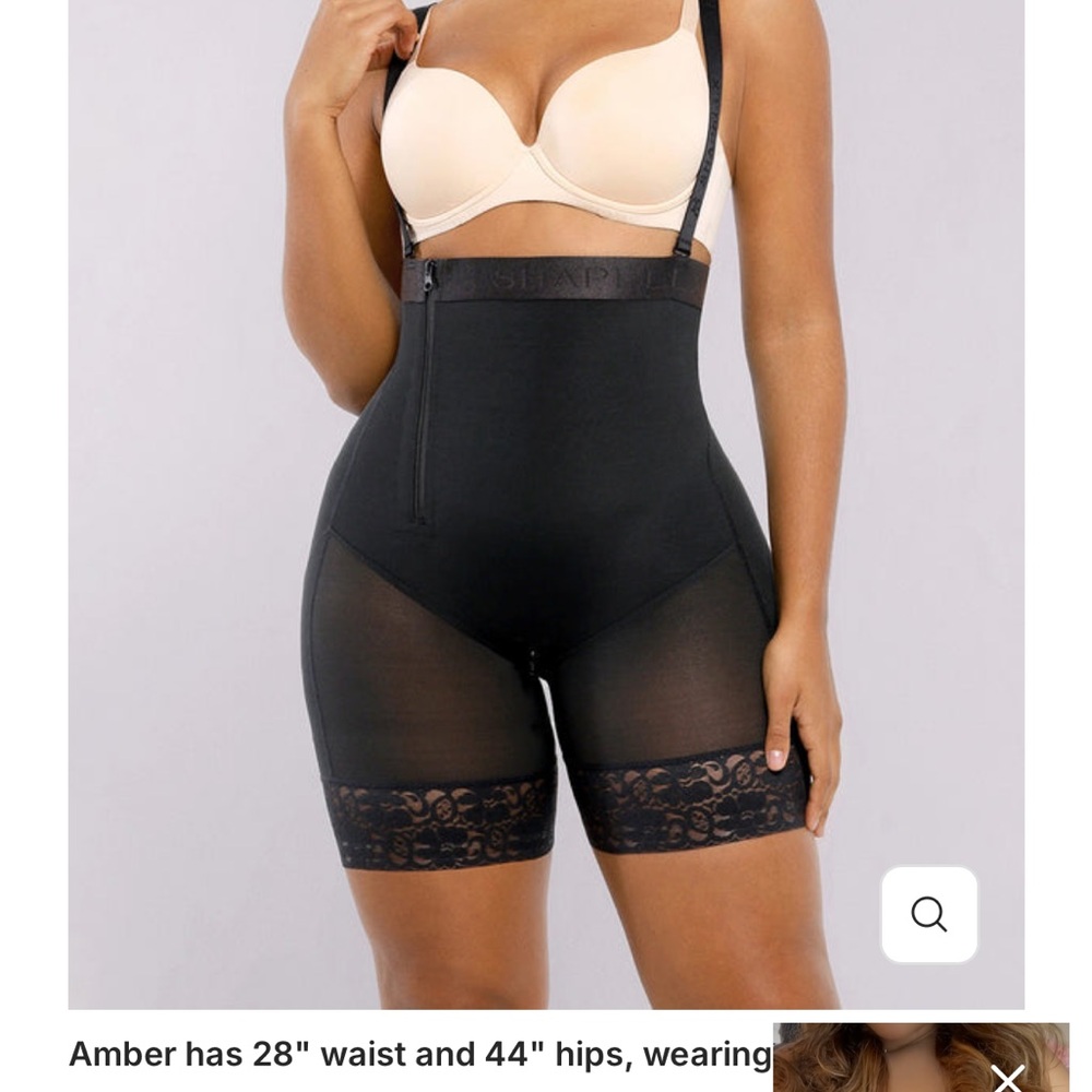 Black faja Shapewear Shorts XL side zip